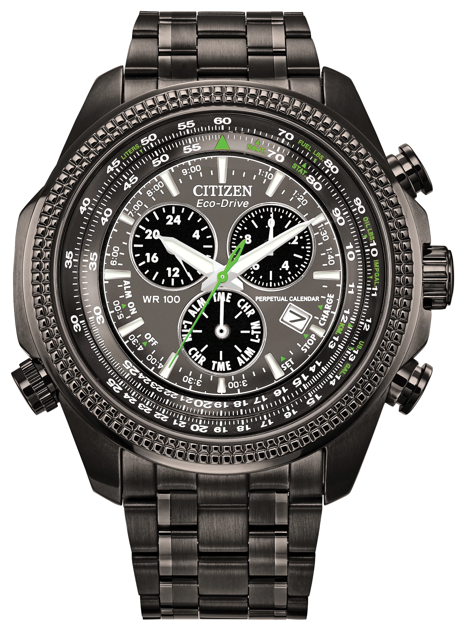 Perpetual Calendar Chronograph Grey Dial Stainless Steel/Black PVD